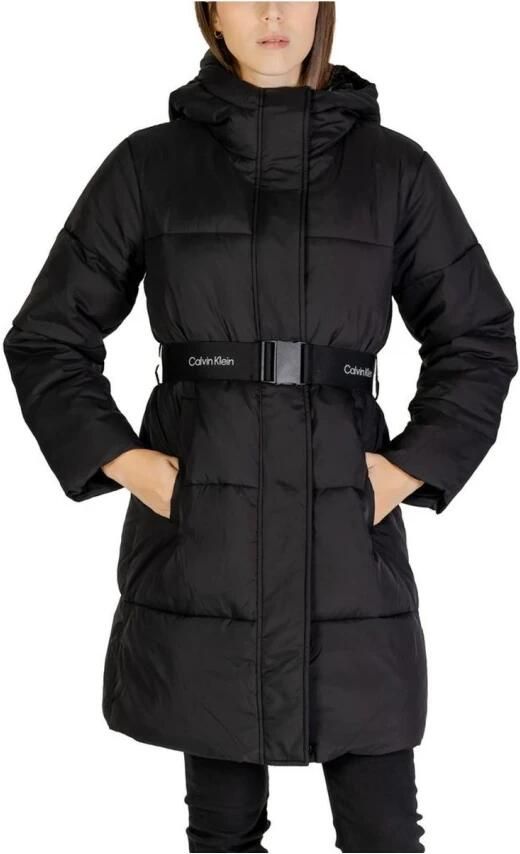 Calvin Klein Jeans Lange Pufferjas Dames Herfst Winter Collectie Black Dames