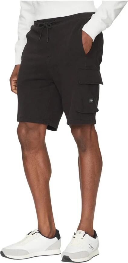 Calvin Klein Jeans Zwarte Katoenen Shorts Rechte Snit Monogram Black Heren - Foto 3