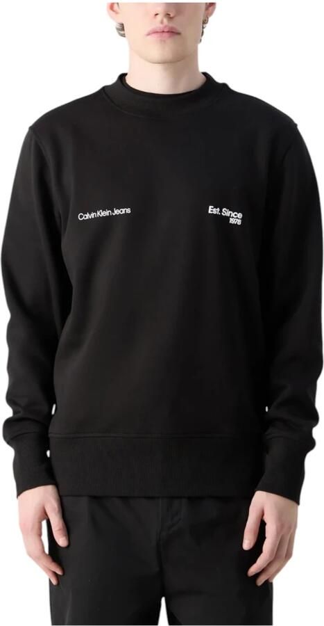 Calvin Klein Jeans Zwarte Katoenen Sweatshirt met Lange Mouwen Black Heren - Foto 2