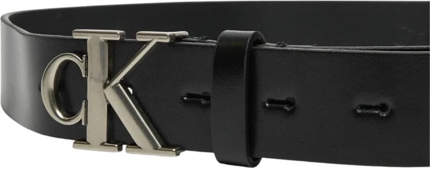 Calvin Klein Jeans Zwarte Leren Gesp Riem Black Dames - Foto 3