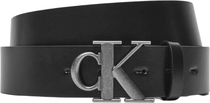 Calvin Klein Jeans Zwarte Leren Riem met Gespsluiting Black Heren - Foto 3