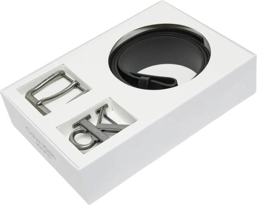 Calvin Klein Jeans Zwarte Leren Riem met Gespsluiting Black Heren - Foto 1