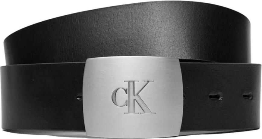 Calvin Klein Jeans Zwarte Leren Riem met Klassieke Gesp Black Heren - Foto 7