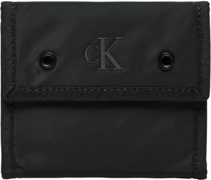 Calvin Klein Jeans Zwarte Polyester Portemonnee met Knoopsluiting voor Mannen Black Heren - Foto 3