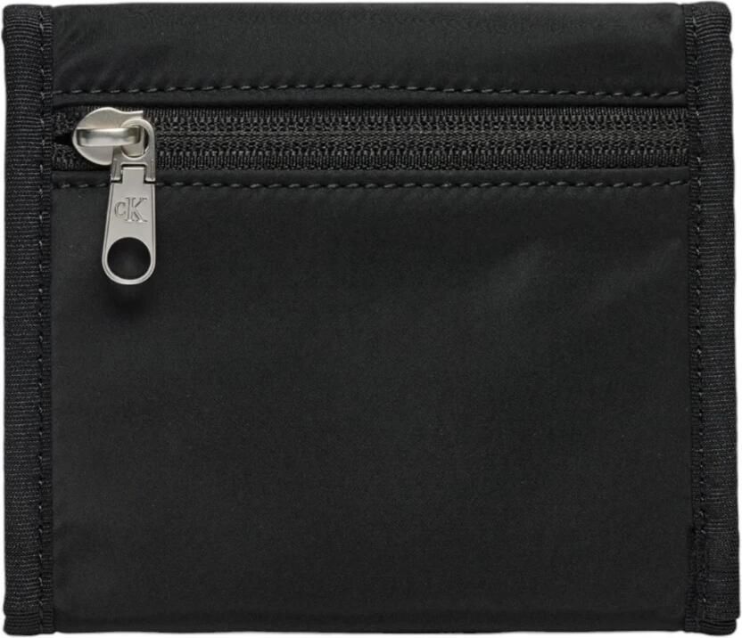 Calvin Klein Jeans Zwarte Polyester Portemonnee met Knoopsluiting voor Mannen Black Heren