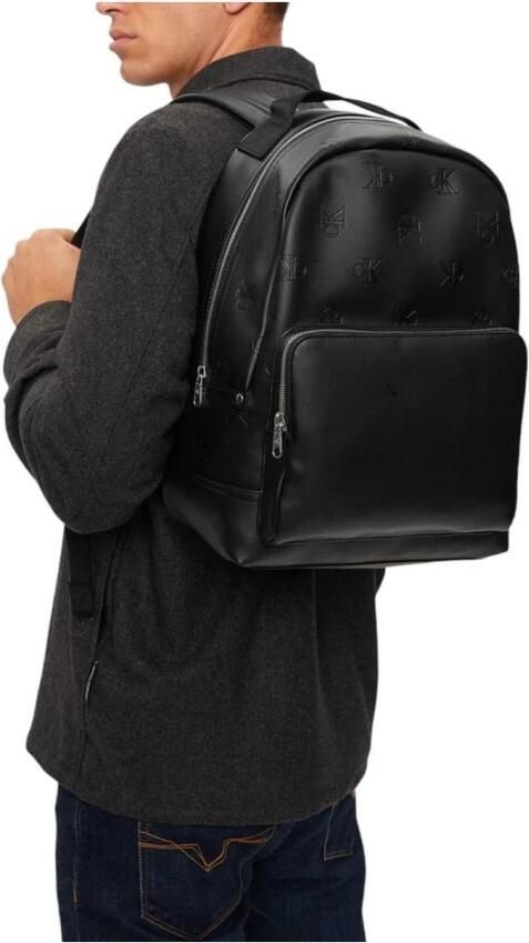 Calvin Klein Jeans Zwarte Polyurethaan Rugzak met Verstelbare Banden Black Heren - Foto 2