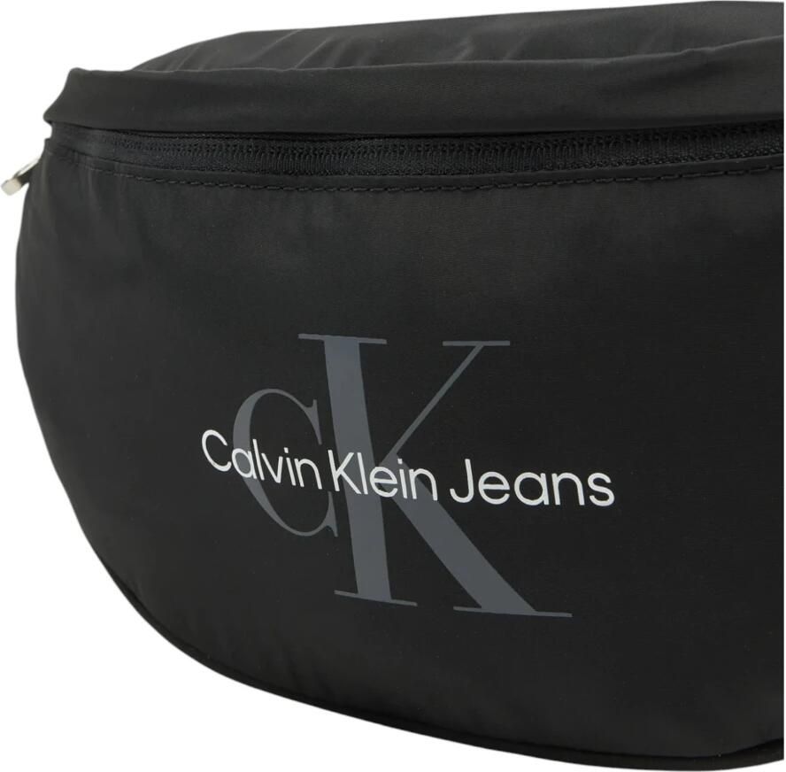 Calvin Klein Jeans Zwarte Print Rits Handtas Stijlvol Ontwerp Black Heren