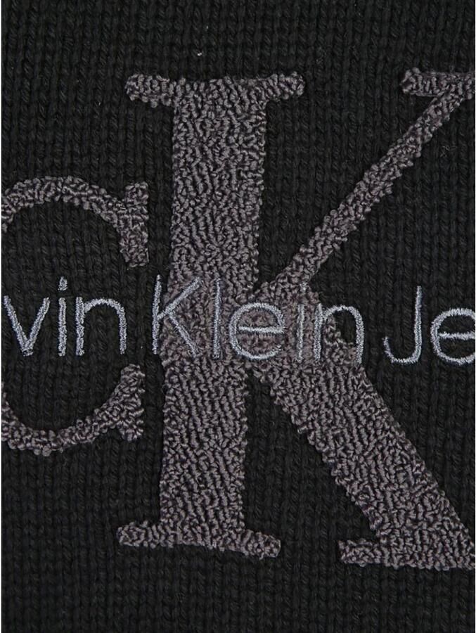 Calvin Klein Zwarte Crewneck Sweater CK Black BEH Black Heren