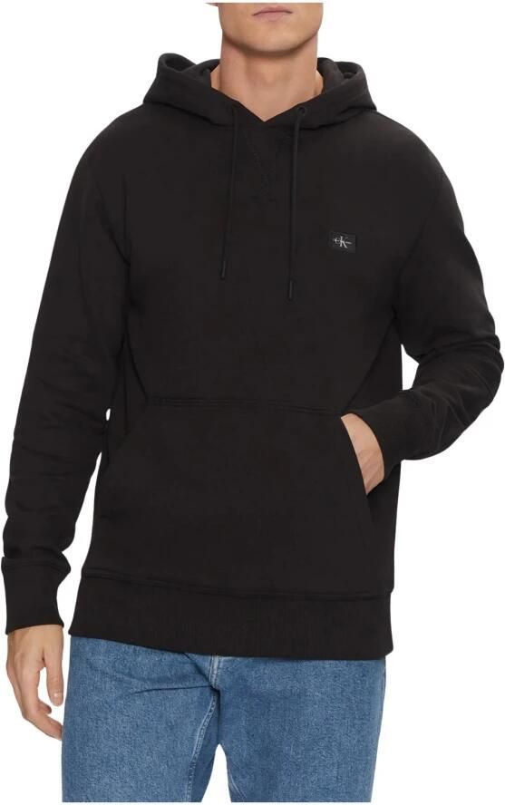 Calvin Klein Sweatshirt WOVEN LABEL HOODIE Kangoeroezak logoborduring - Foto 4