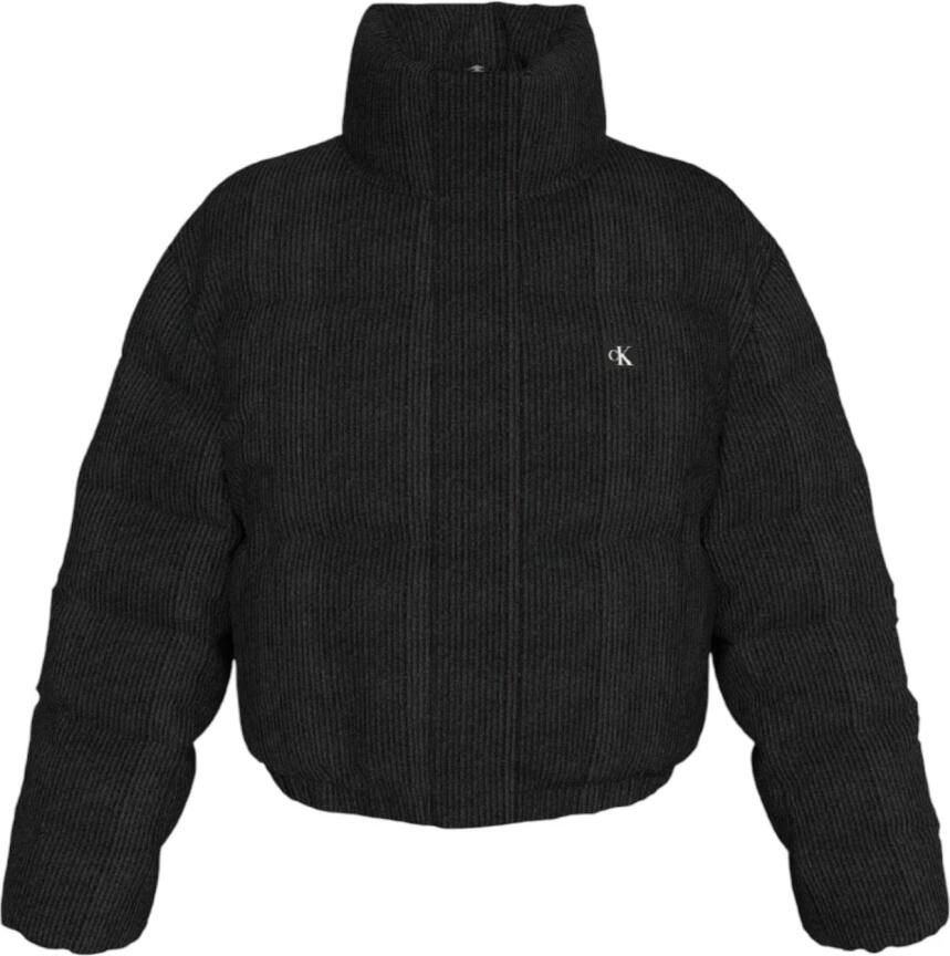 Calvin Klein Jeans Zwarte Turtleneck Zip-Up Jas met Zakken Black Dames - Foto 2