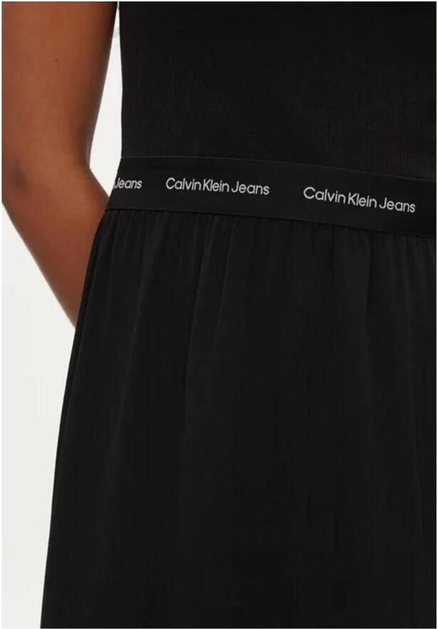 Calvin Klein Jeans Zwarte Viscose Korte Jurk Damesmode Black Dames - Foto 2