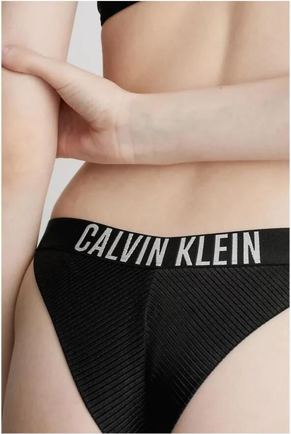 Calvin Klein Jeans Zwarte zwemkledingcollectie met nylon en elastaan Black Dames