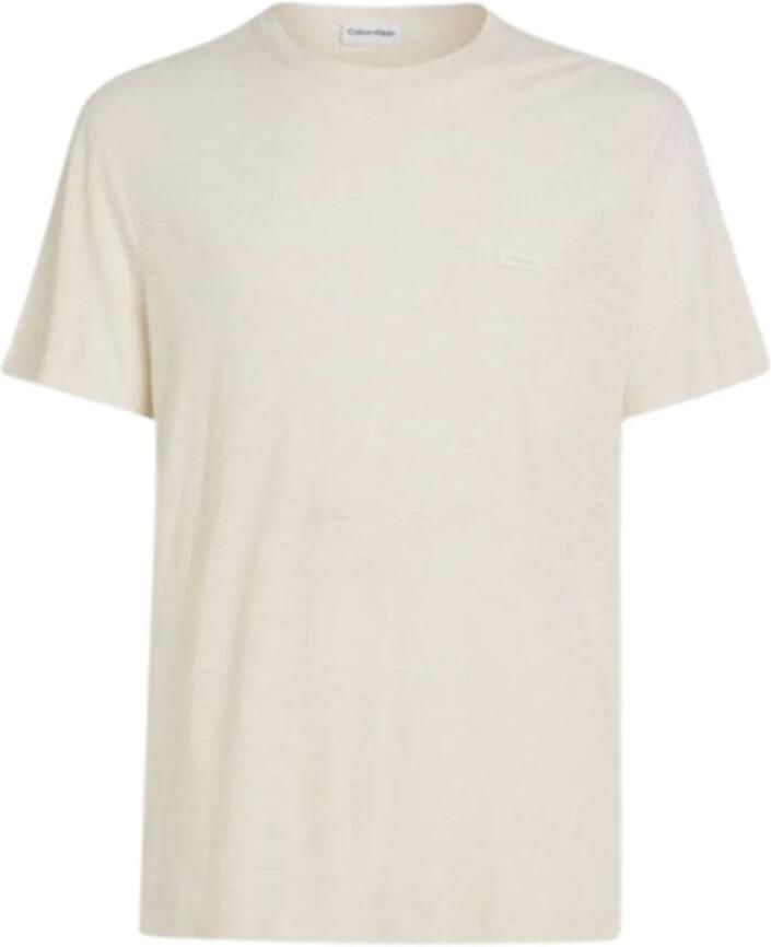 Calvin Klein Katoen Linnen Heren T-Shirt Beige Heren - Foto 4