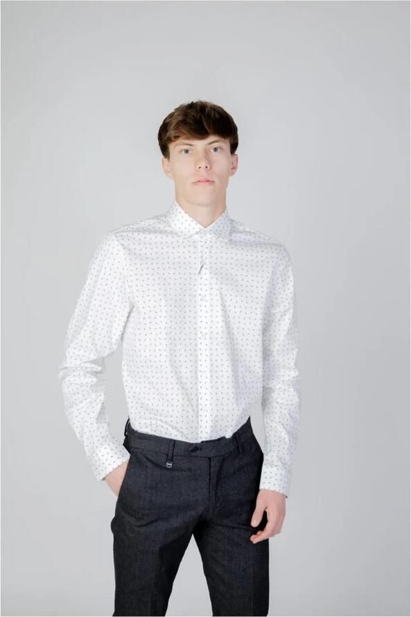 Calvin Klein Katoenen Lange Mouwen Shirt Herfst Winter Collectie White Heren - Foto 2
