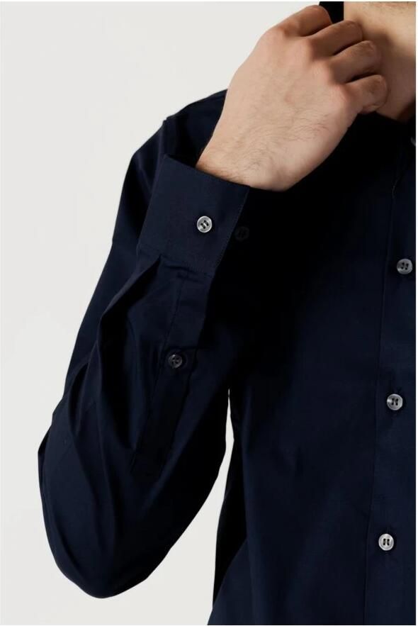 Calvin Klein Businessoverhemd POPLIN STRETCH SLIM SHIRT met kent-kraag logoprint op borsthoogte - Foto 3