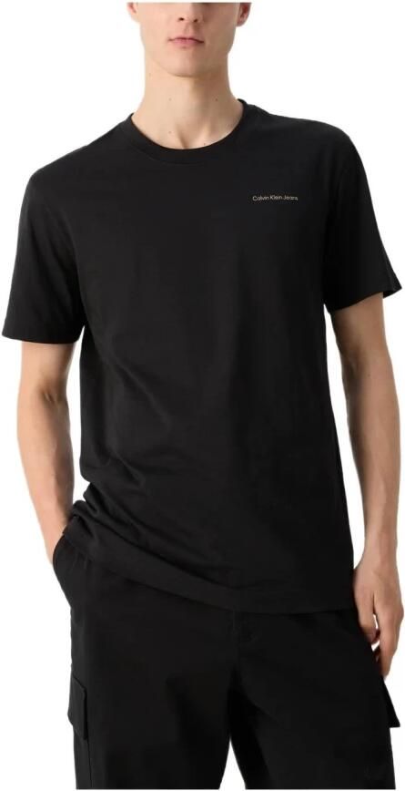 Calvin Klein Zwart Katoenen T-shirt met Print Logo Black Heren - Foto 4
