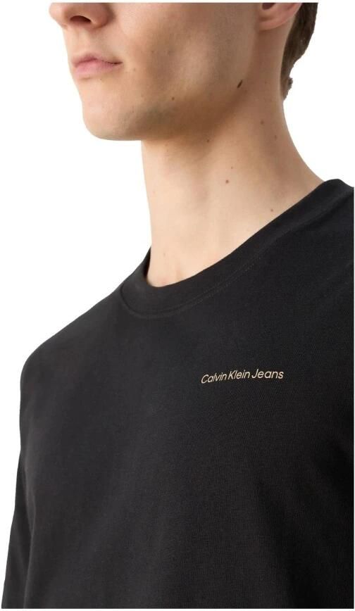 Calvin Klein Zwart Katoenen T-shirt met Print Logo Black Heren - Foto 2