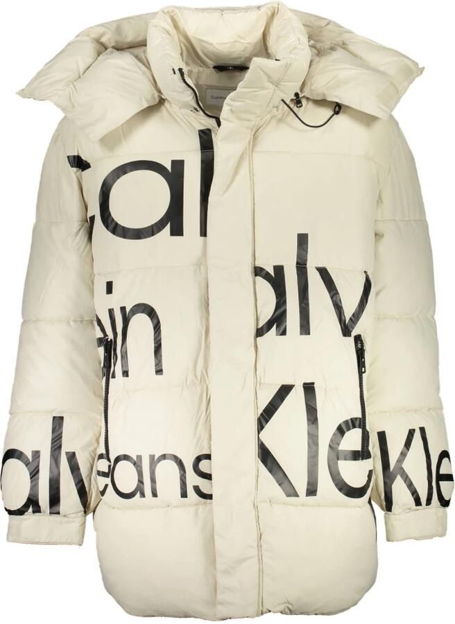 Calvin Klein Beige Polyester Jas met Afneembare Capuchon Beige - Foto 2