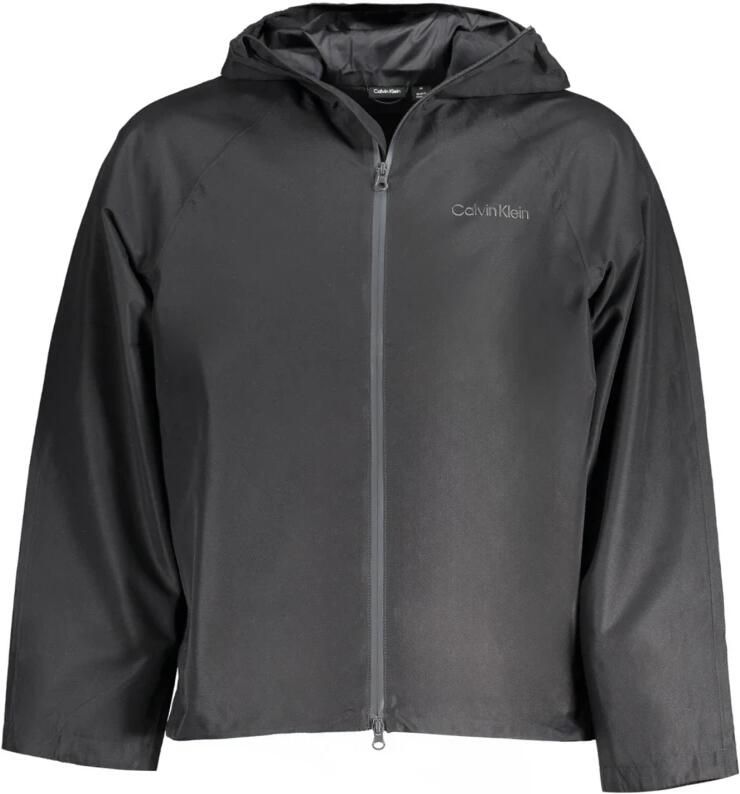 Calvin Klein Sportieve Hoodie Jas Zwart Waterdicht Logo Black Heren