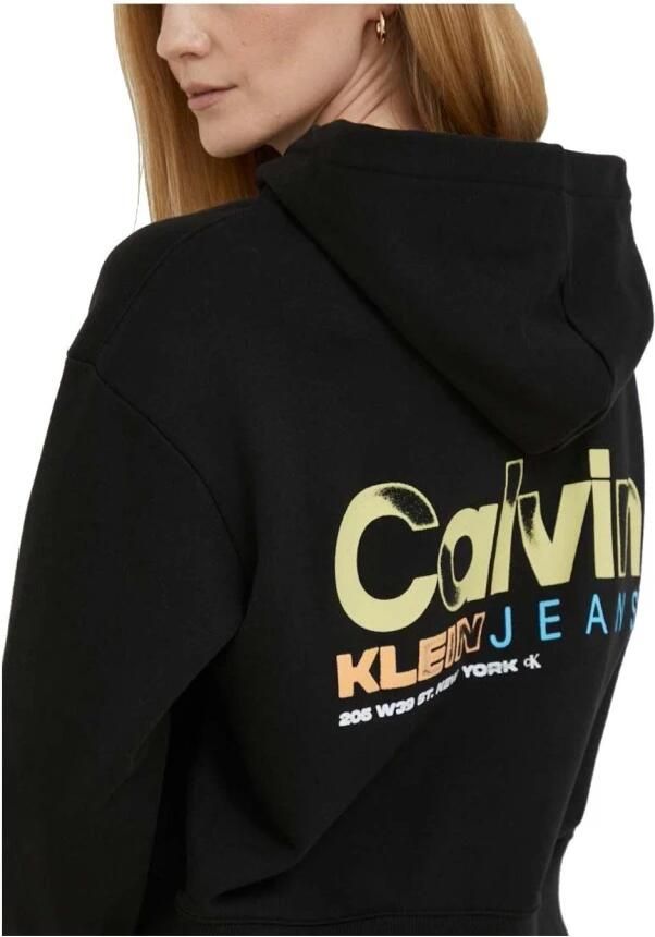Calvin Klein Kleurrijk Artwork Hoodie Black Dames