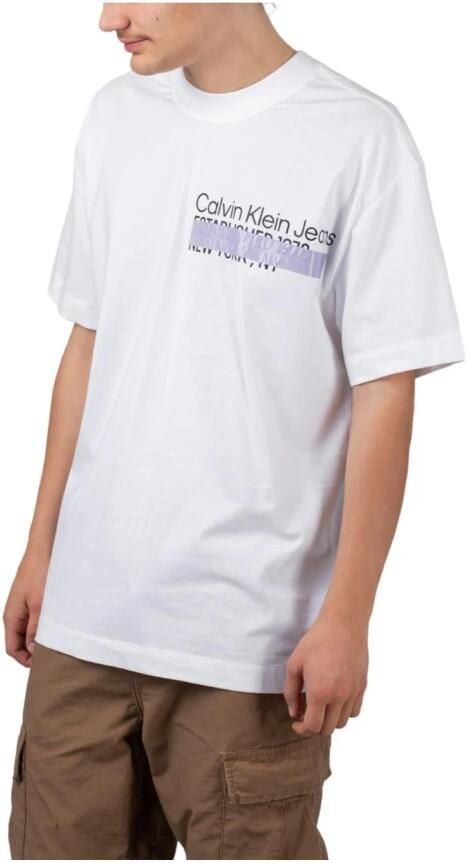Calvin Klein Jeans T-shirt van katoen met labelprint - Foto 2