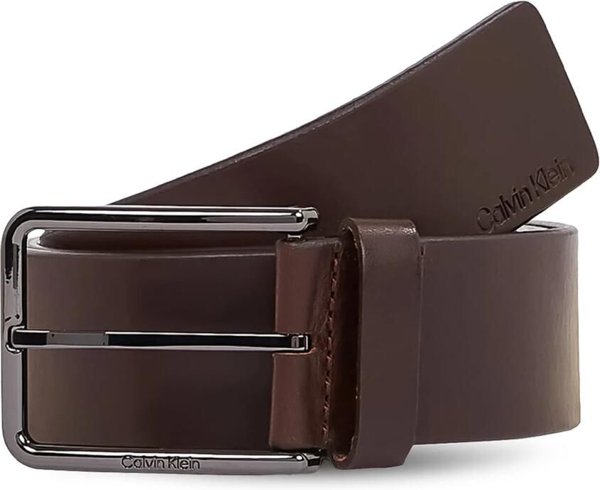 Calvin Klein Leren Riem Herfst Winter Collectie Brown Heren