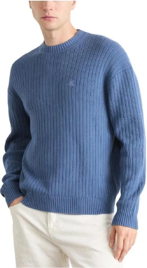 Calvin Klein Lineaire trui voor verfijnd comfort Blue Heren