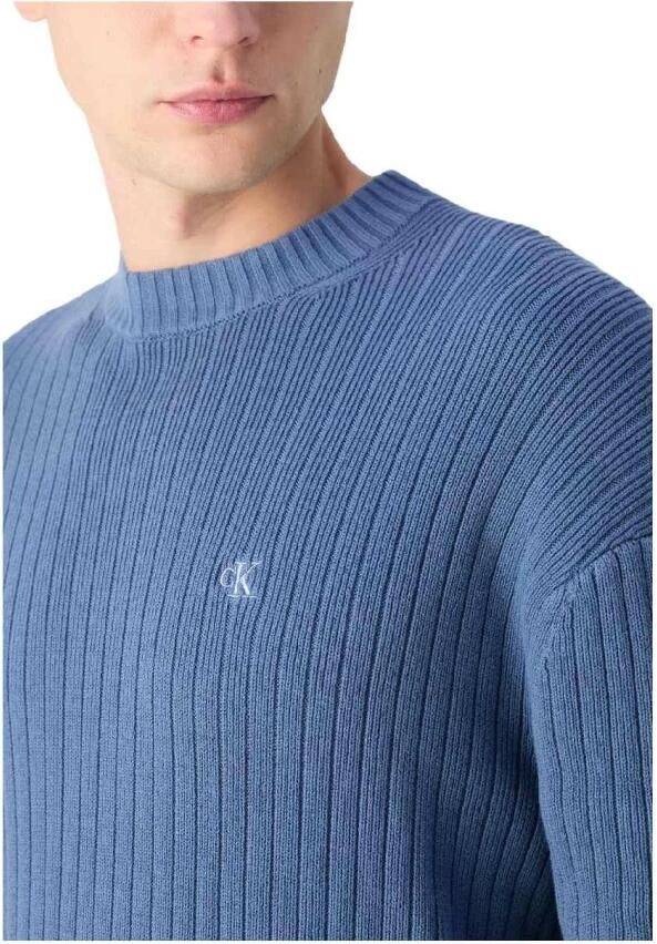 Calvin Klein Lineaire trui voor verfijnd comfort Blue Heren - Foto 2