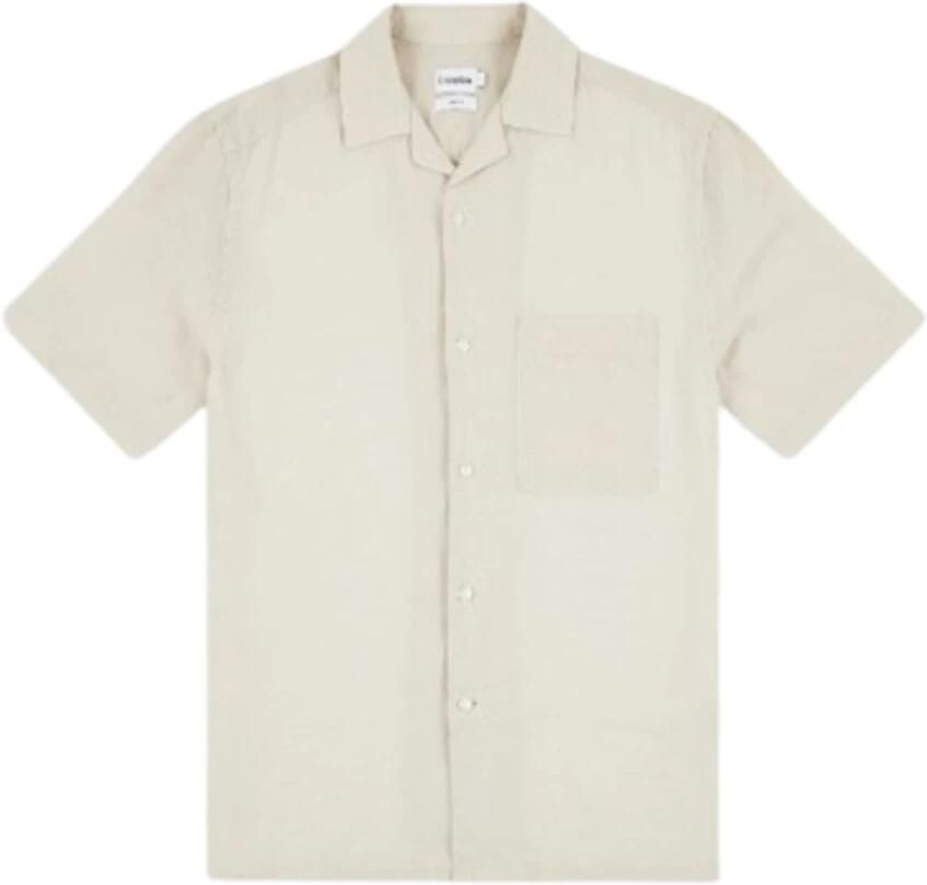 Calvin Klein Linnen Katoen Cubaanse Korte Mouw Shirt Beige Heren - Foto 4