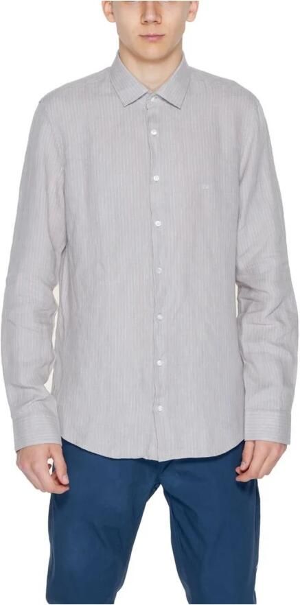 Calvin Klein Linnen Overhemd Lange Mouwen Lente Zomer Collectie Beige Heren - Foto 4