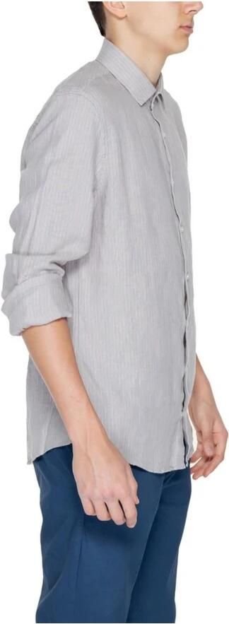 Calvin Klein Linnen Overhemd Lange Mouwen Lente Zomer Collectie Beige Heren - Foto 3