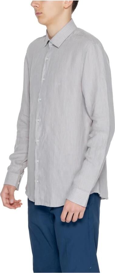 Calvin Klein Linnen Overhemd Lange Mouwen Lente Zomer Collectie Beige Heren - Foto 2