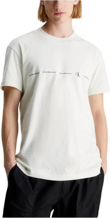Calvin Klein Jeans Regenerative Cotton Logo Repeat T-shirt White Heren - Foto 3