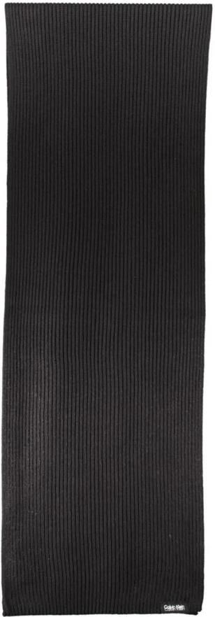 Calvin Klein Sjaal CLASSIC COTTON RIB KNIT SCARF met merklabel - Foto 2