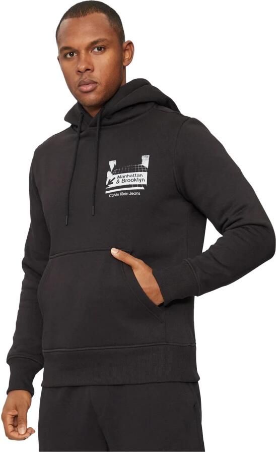 Calvin Klein Logo Print Hoodie Zwart Black Heren