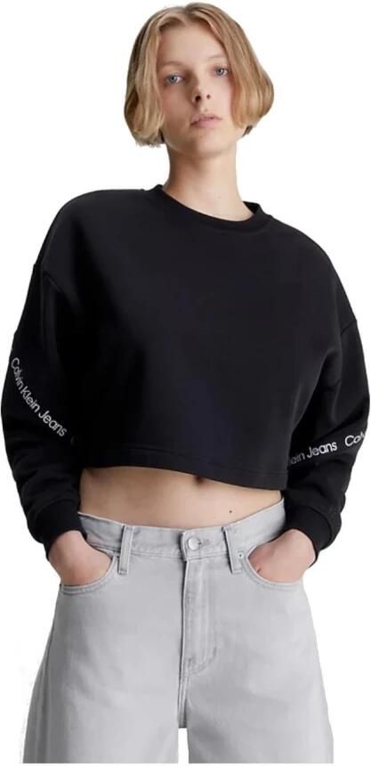 Calvin Klein Jeans Kort sweatshirt met logostrepen - Foto 4