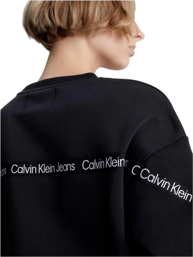 Calvin Klein Jeans Kort sweatshirt met logostrepen