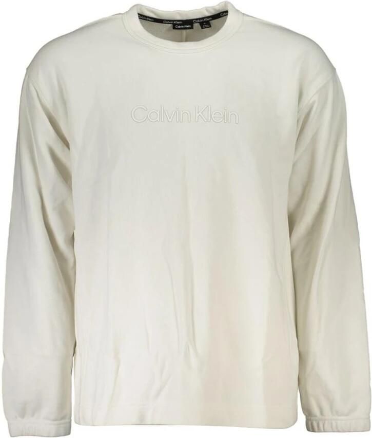 Calvin Klein Elegante Sweater met Geborsteld Logo White Heren