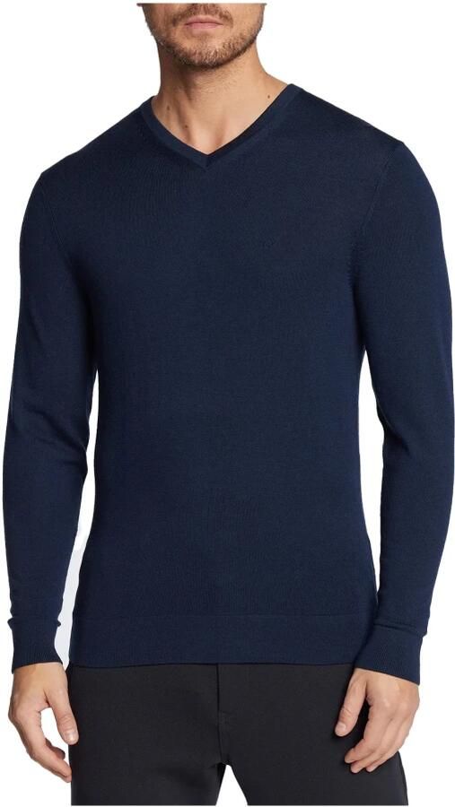 Calvin Klein Heren Merino Wol V-Hals Trui Blue Heren