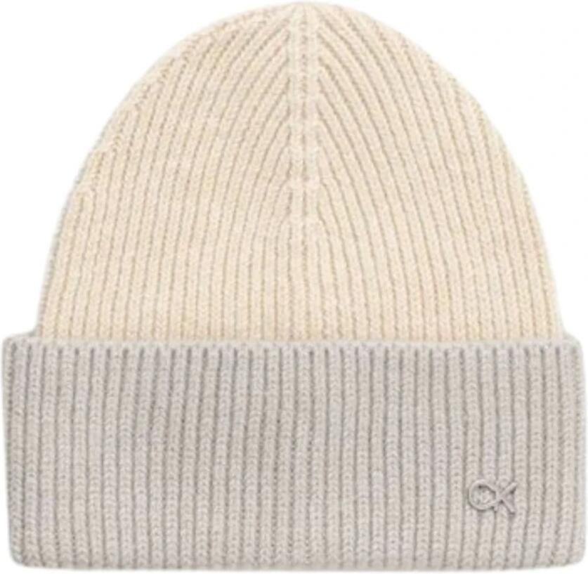 CK Calvin Klein Beanie in two-tone-stijl van een mix van wol en kasjmier