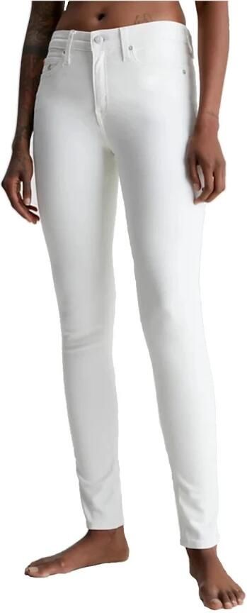 Calvin Klein Mid Rise Skinny Broek Upgrade Jouw Garderobe White Dames - Foto 3
