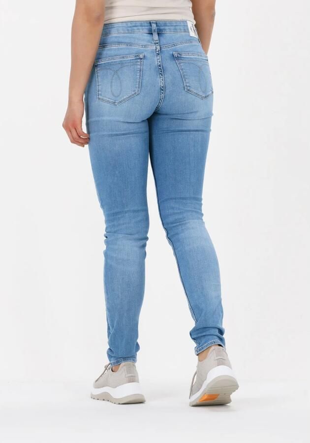 Calvin Klein Mid Rise Skinny Jeans Blauw Blue Dames - Foto 3