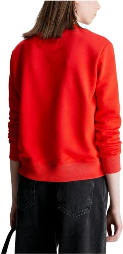 Calvin Klein Minimalistische Badge Crewneck Sweatshirt Red Dames - Foto 2