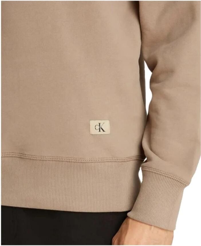 Calvin Klein Jeans Minimalistische Beige Crewneck Sweater Beige Heren