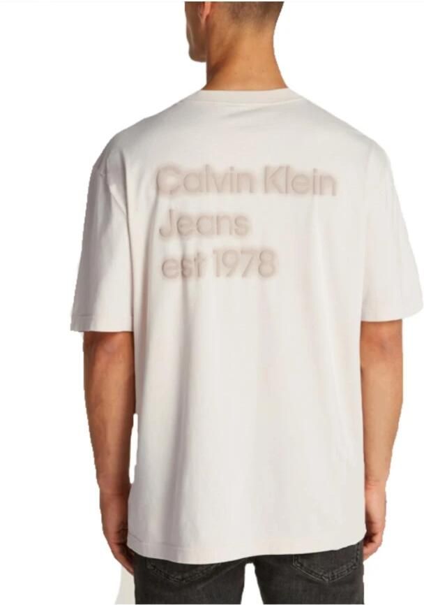Calvin Klein Minimalistische Puff Print T-shirt Beige Heren - Foto 5