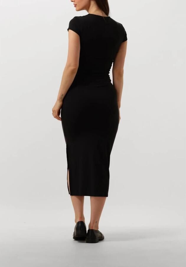 Calvin Klein Modal Detail Dress Elegant Zwart Midi Black Dames - Foto 2