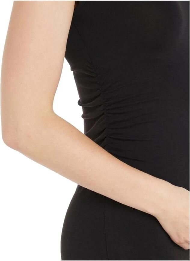 Calvin Klein Modal Detail Dress Elegant Zwart Midi Black Dames