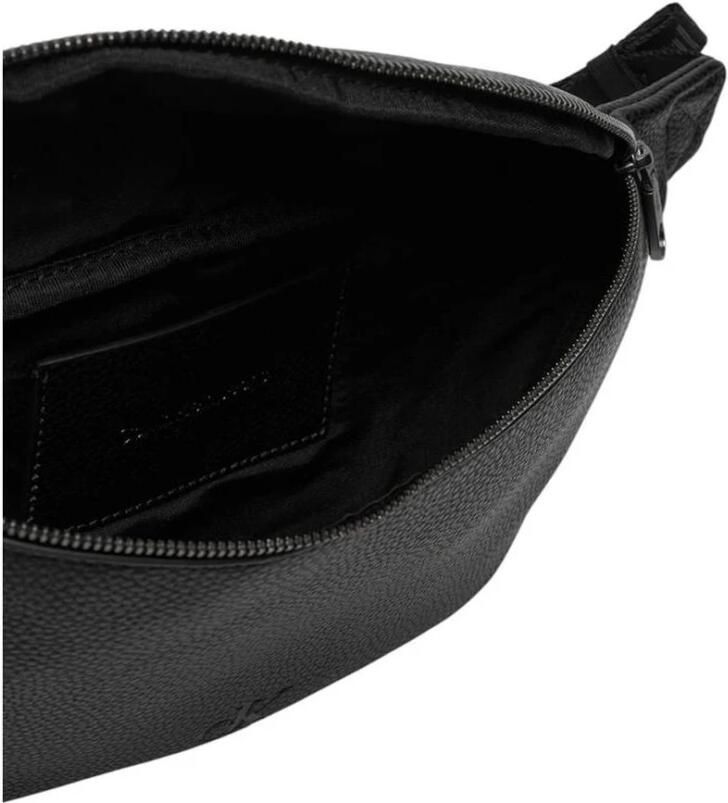 Calvin Klein Zwarte Polyurethaan Rits Tas met Zakken Black Heren