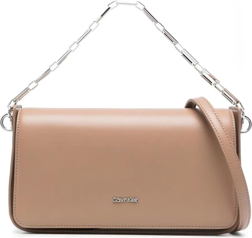 Calvin Klein Beige Ketting Schouder Cross Body Tas Beige Dames - Foto 4