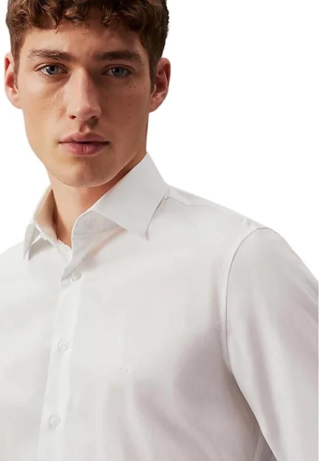 Calvin Klein Businessoverhemd POPLIN STRETCH SLIM SHIRT met kent-kraag logoprint op borsthoogte - Foto 9
